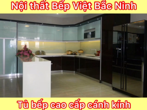 Thiết kế thi công Tủ bếp cánh kính đẹp nhất Bắc Ninh