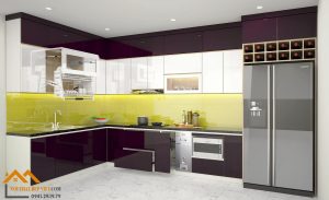Thiết kế thi công Tủ bếp acrylic giá   rẻ nhất Bắc Ninh M51